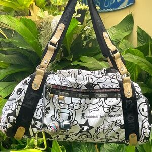 TOKIDOKI LESPORTSAC RARE BLACK & WHITE TOTE SHOULDER BAG